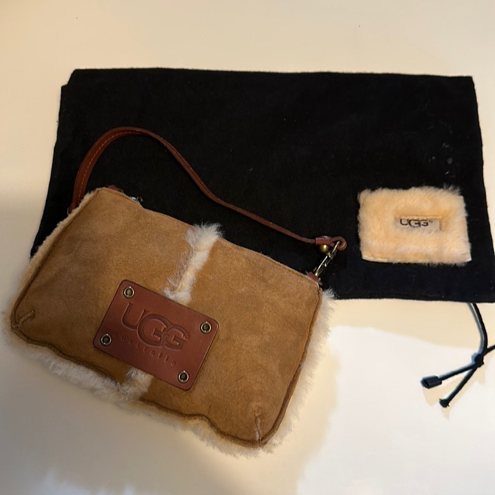 UGG Chestnut Shearling Wristlet Clutch - Chestnut